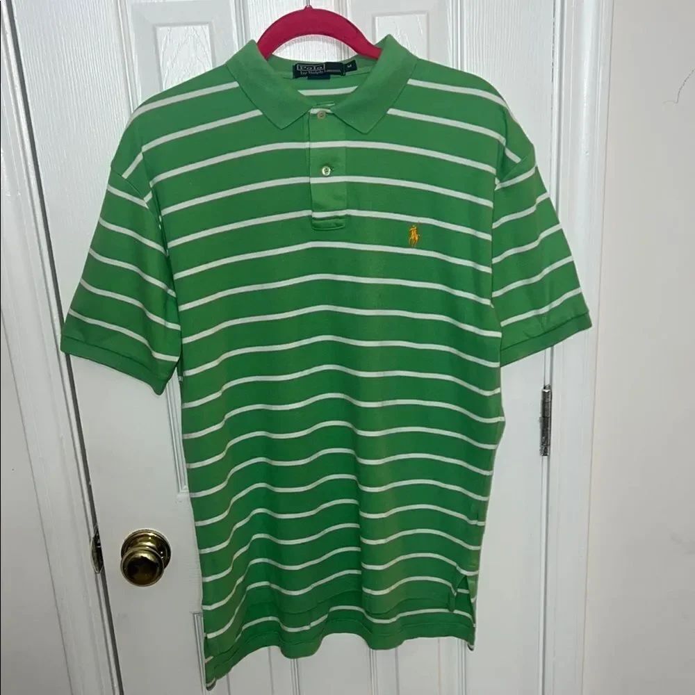 Polo by Ralph Lauren Green white Striped Men's Shirt
